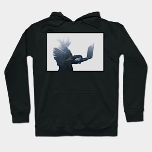 Silhouette of woman using a laptop Hoodie